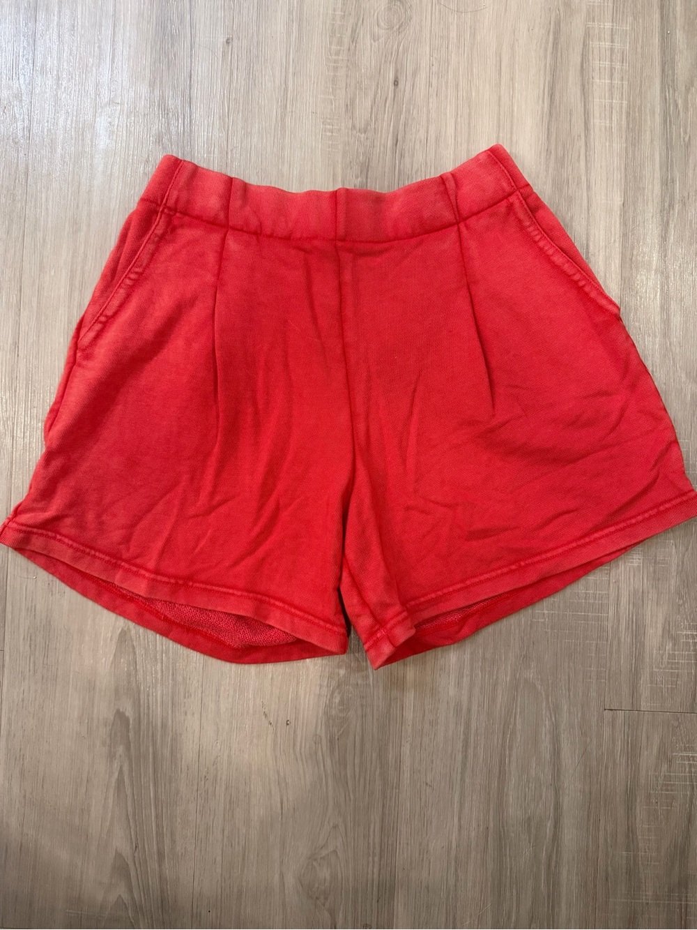 aerie Red Pull-On Shorts with pleats